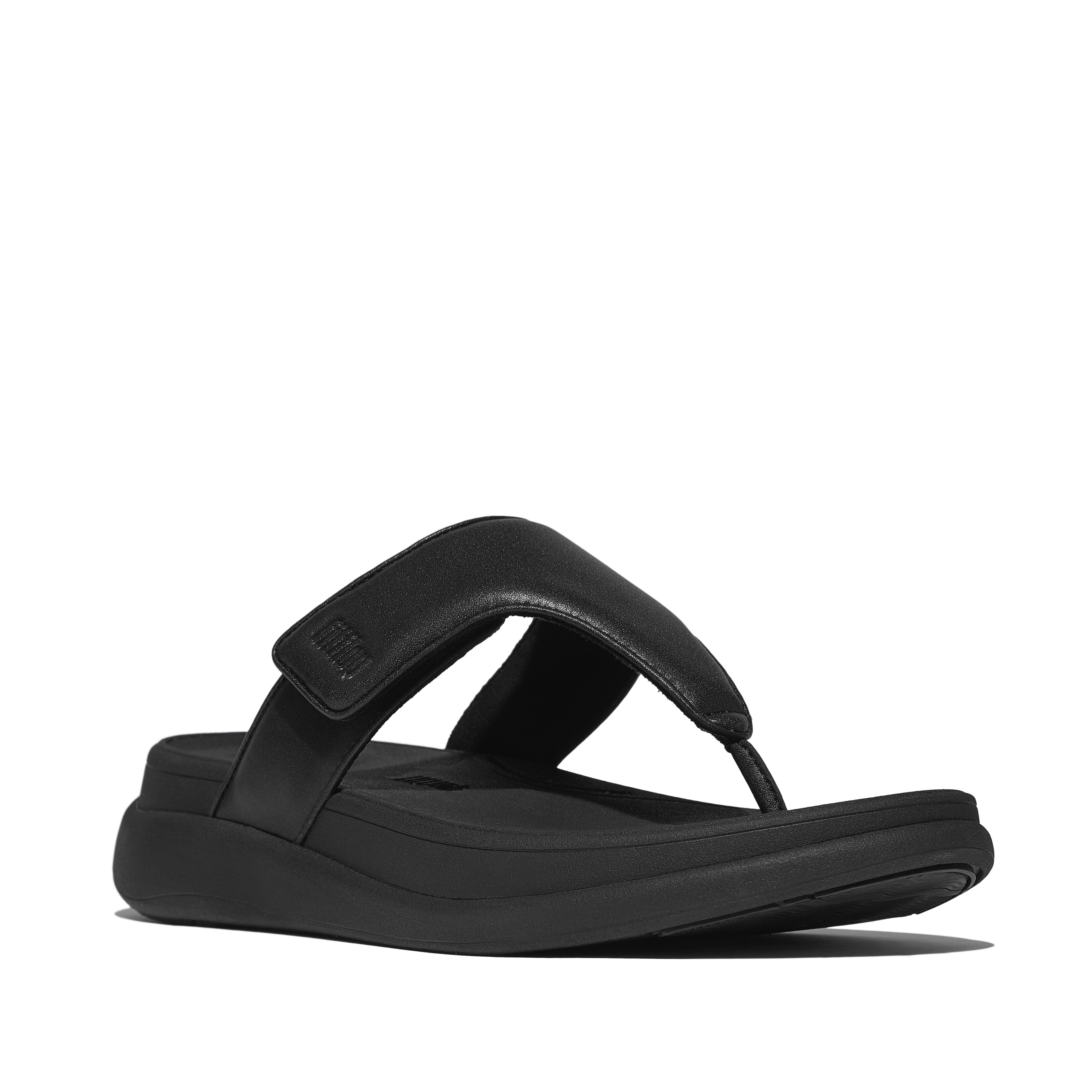 FitFlop F-Mode Go Adj Flatfo Toe-Post, Main, color, All Black