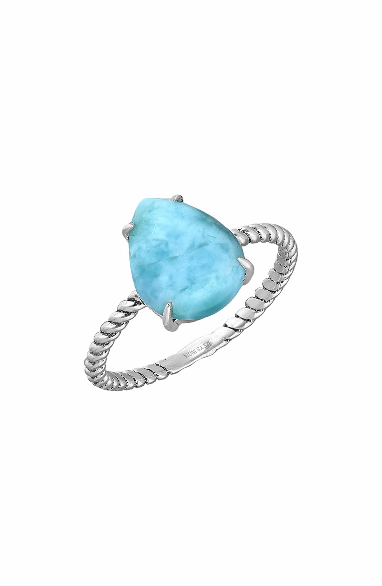 YS GEMS Sterling Silver Larimar Ring