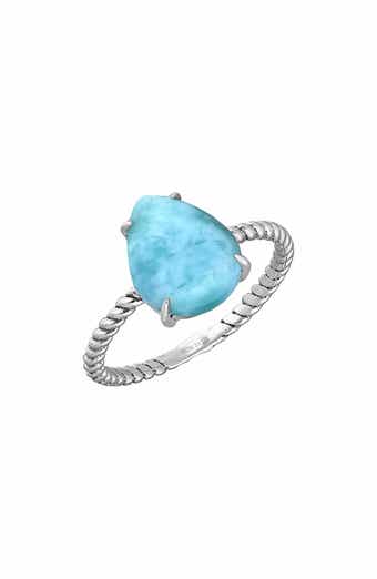 YS GEMS Sterling Silver Larimar Ring