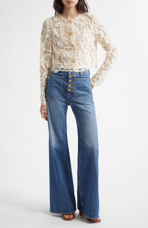Ulla Johnson Caris Cropped Guipure Lace Jacket In Pristine