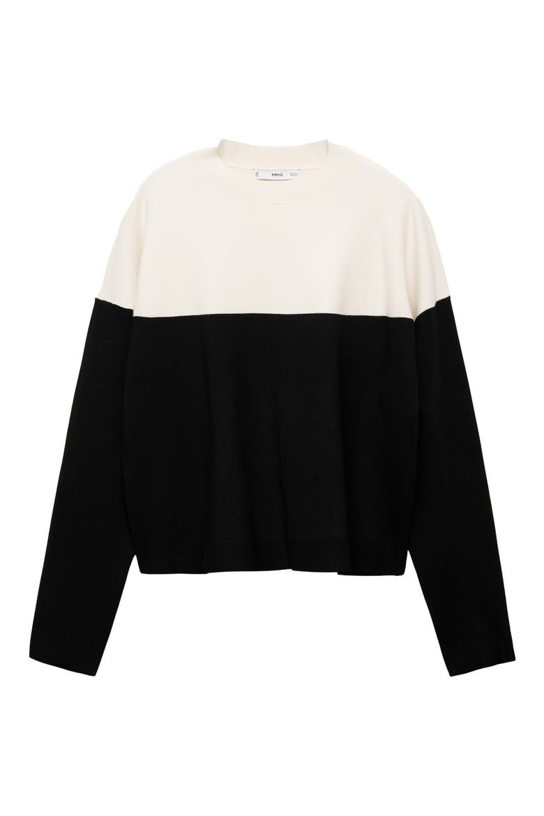Colorblock Sweater, Alternate, color, BLACK