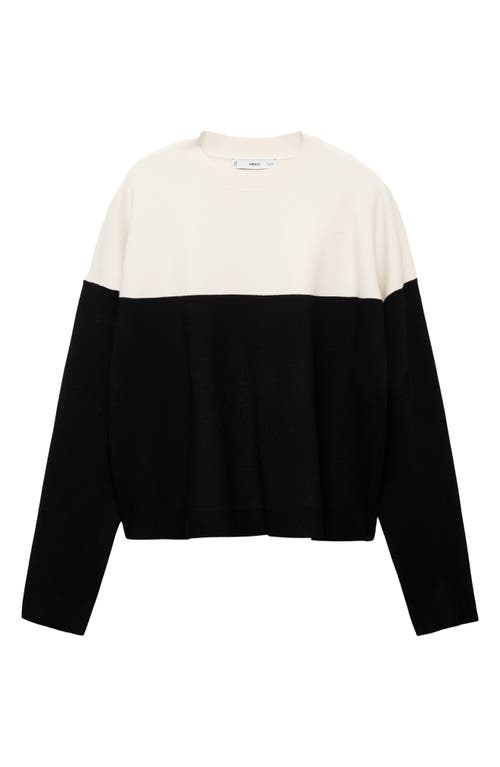 Shop Mango Colorblock Sweater In Black