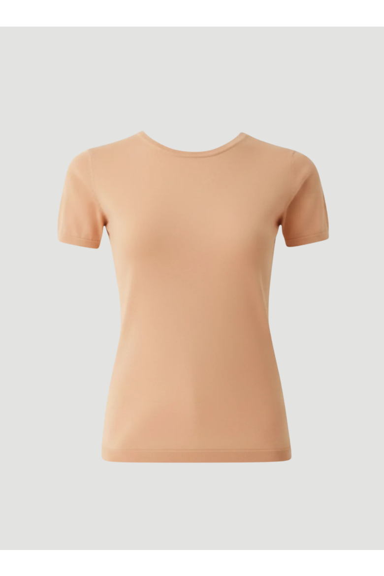 100% Machine Washable Cashmere Short Sleeve Crewneck T-Shirt, Alternate, color, PAPAYA