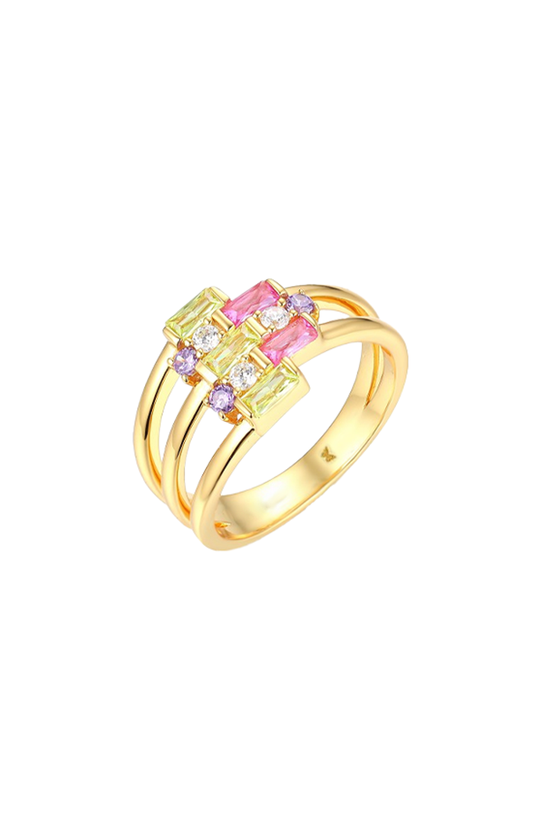 BY ADINA EDEN Colored CZ X Baguette Ring, Main, color, 