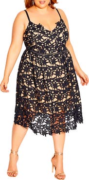 City Chic So Fancy Lace Midi Dress