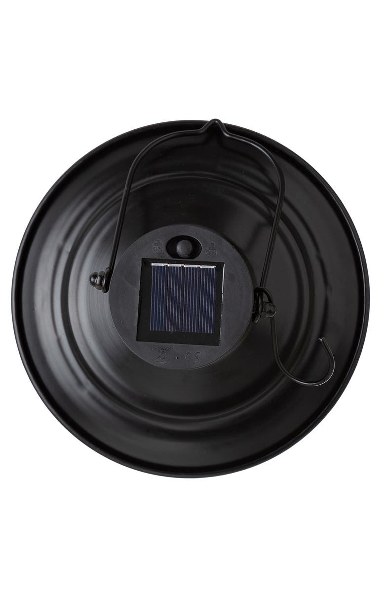 Glitzhome Metal Wire Solar Powered Outdoor Hanging Lantern, Alternate, color, Black