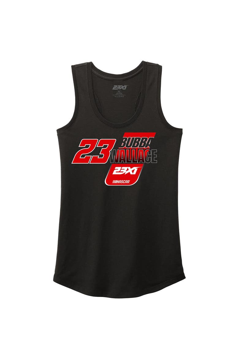 Women's 23XI Racing  Black Bubba Wallace Racer Back Tri-Blend Tank Top, Alternate, color, Black