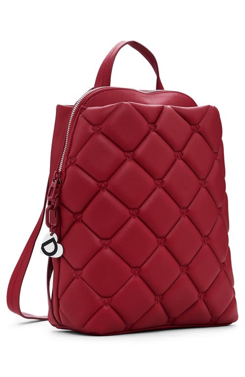 Desigual Faux Leather Backpack In Maroon