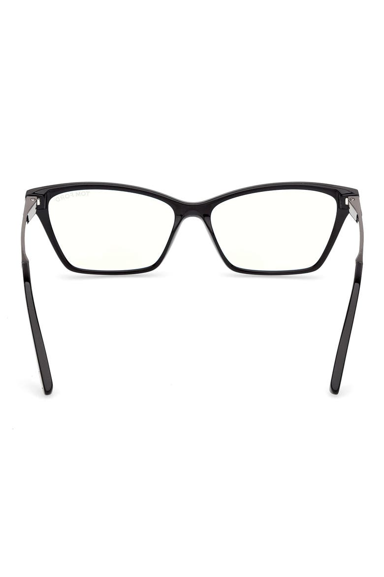 56mm Butterfly Optical Glasses, Alternate, color, SHINY BLACK / GUNMETAL