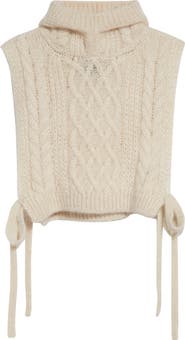 Tao Comme des Garçons Batoner Hooded Cable Knit Mohair & Wool Sweater Vest