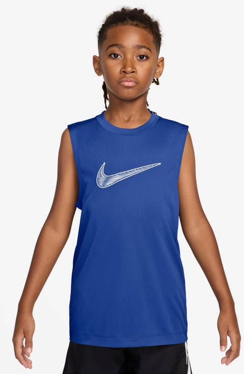 Kids' Logo Dri-FIT Graphic Muscle T-Shirt (Big Kid)