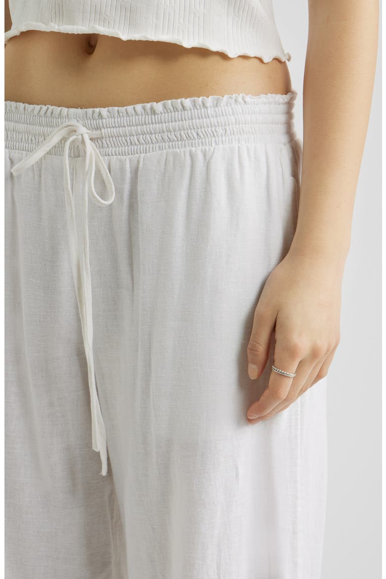 Linen Blend Beach Pants, Alternate, color, WHITE