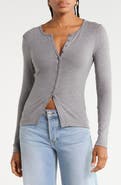 Madewell Textural Cutaway Crewneck Cardigan