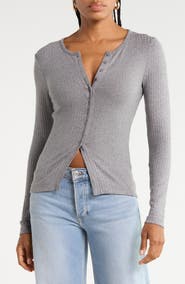 Madewell Textural Cutaway Crewneck Cardigan