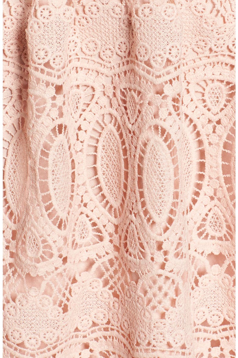 Lace Fit & Flare Dress, Alternate, color, PINK