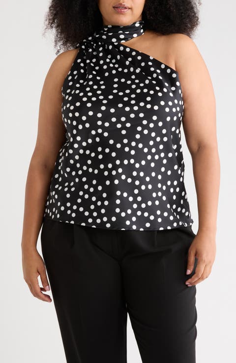 Scarf Neck One-Shoulder Top