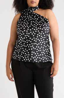 Scarf Neck One-Shoulder Top