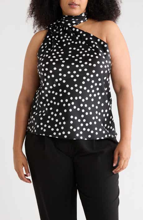 Renee C Scarf Neck One-Shoulder Top