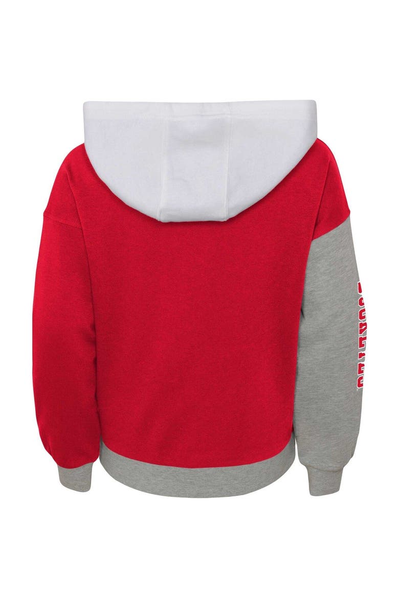 Girls Youth Scarlet Ohio State Buckeyes True Fan Soft Fleece Pullover Hoodie, Alternate, color, Scarlet