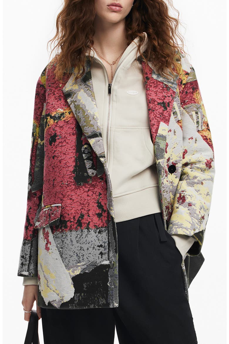 Lacroix Poster Tapestry Cotton Blend Coat, Alternate, color, MIX