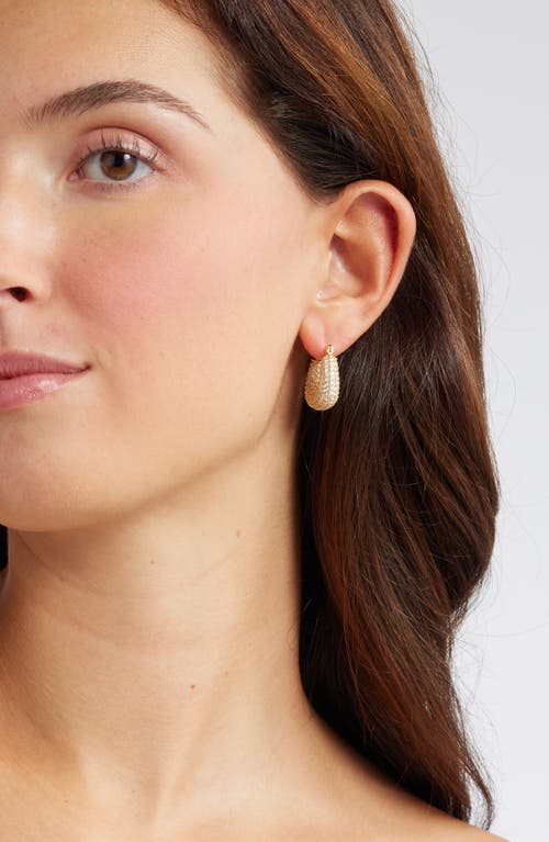 Nordstrom Wide Pavé Cubic Zirconia Hoop Earrings In Clear- Gold
