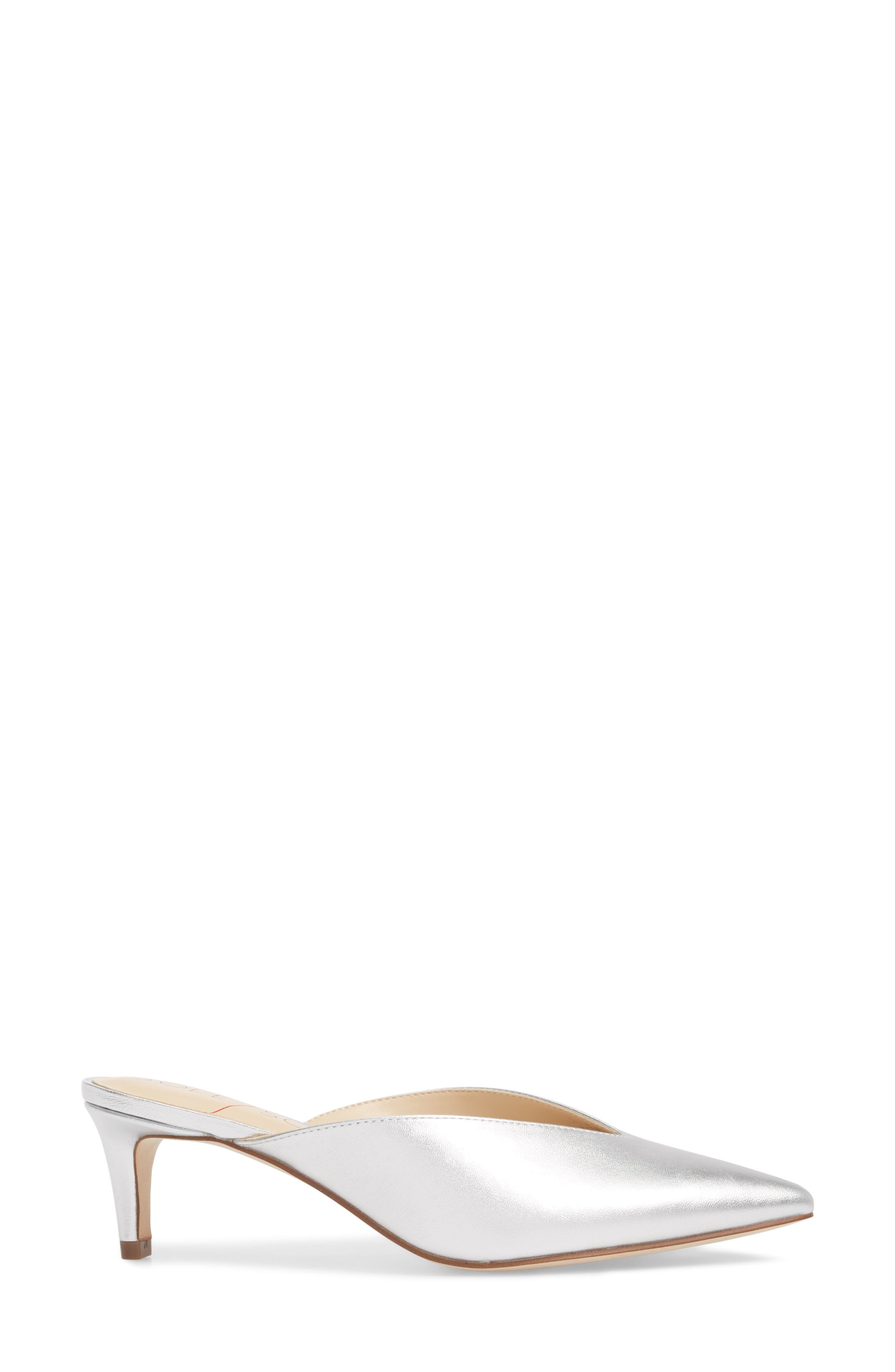 Maleah Pointy Toe Mule, Alternate, color, PLATINUM