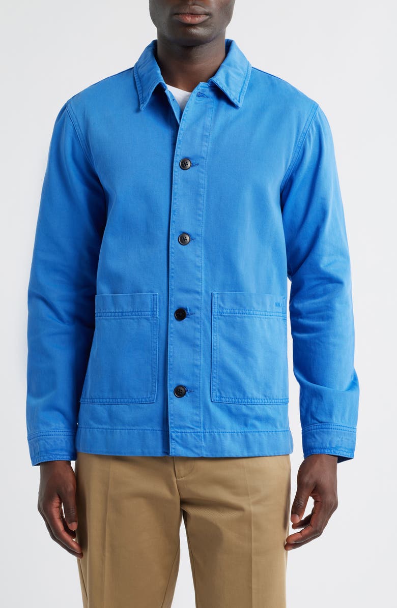 NN07 1874 Ollie Organic Cotton Denim Button-Up Overshirt, Alternate, color, Blue Quartz
