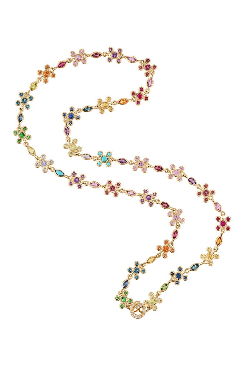 In Sync Gold Sapphire Necklace, Main, color, RAINBOW