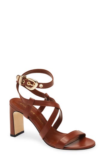 Stuart Weitzman Maven Block 85 Sandal In Brown