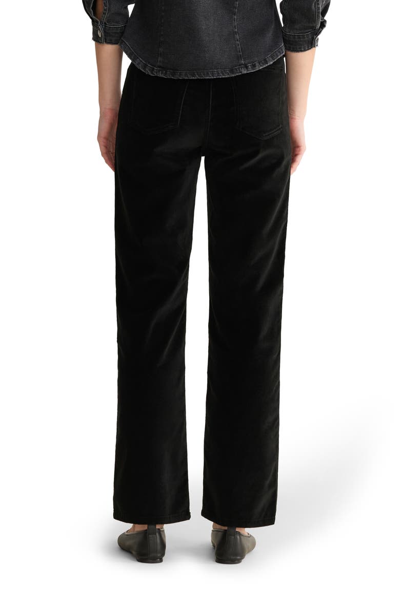 SAT '90s High Waist Relaxed Straight Leg Velvet Pants, Alternate, color, BLACK