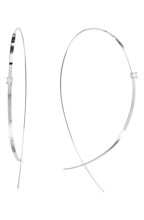 Jewelry 'Flat Upside Down' Diamond Hoop Earrings