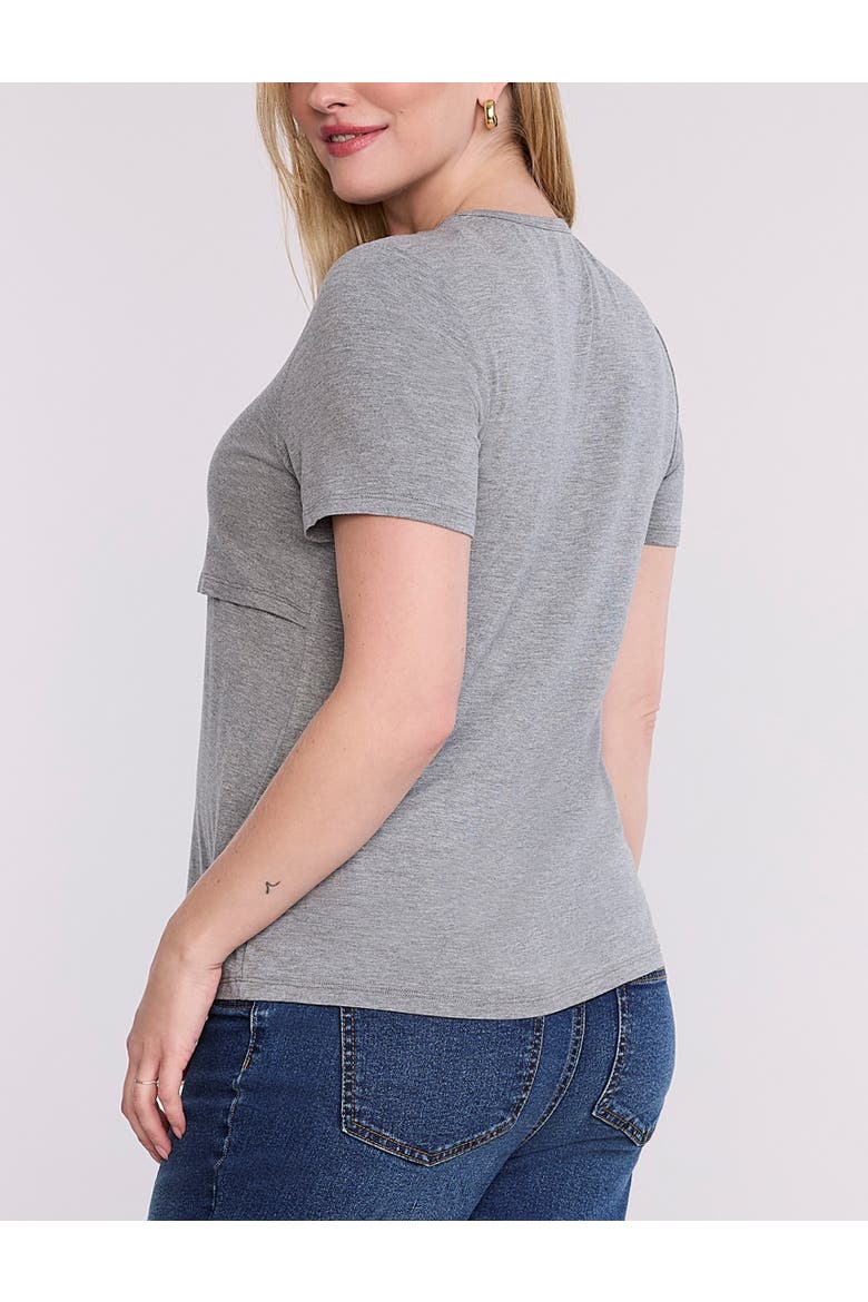 Crewneck Short Sleeve Nursing Tee, Alternate, color, Heather Grey