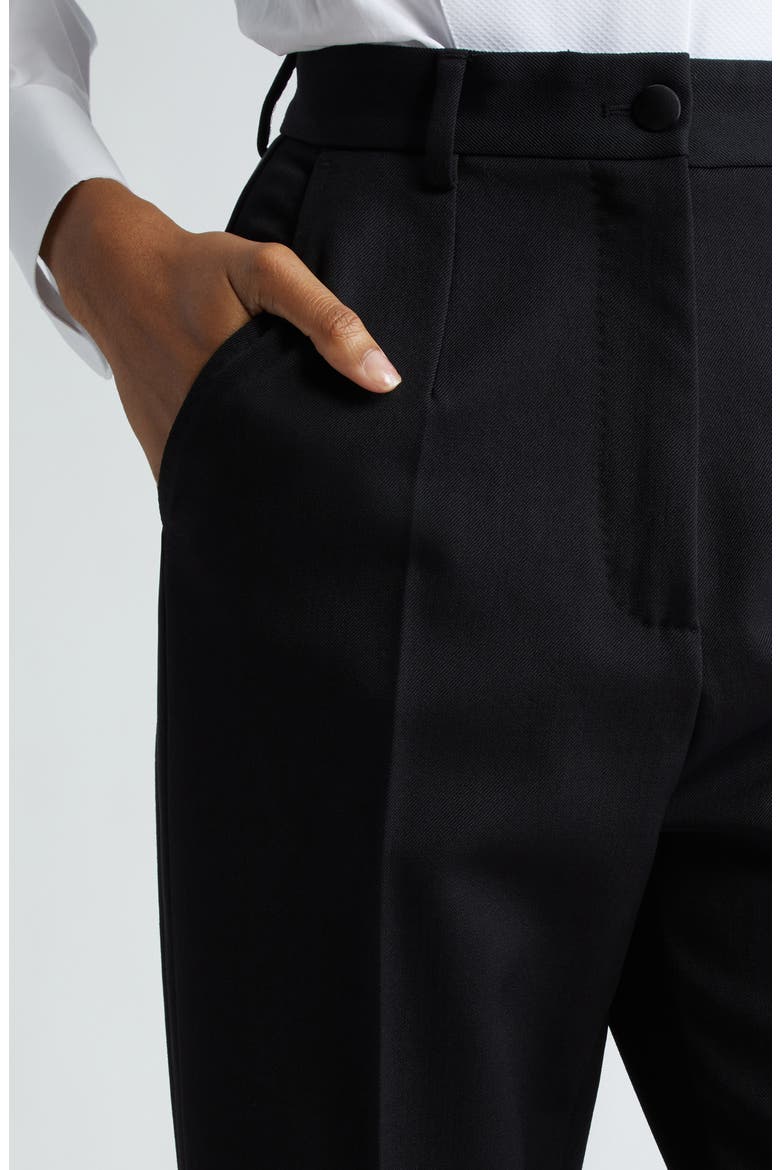 Wool Blend Gabardine Cigarette Pants, Alternate, color, NERO