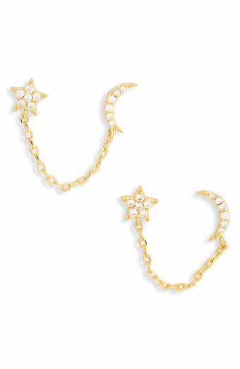 Celestial Cubic Zirconia Chain Earrings