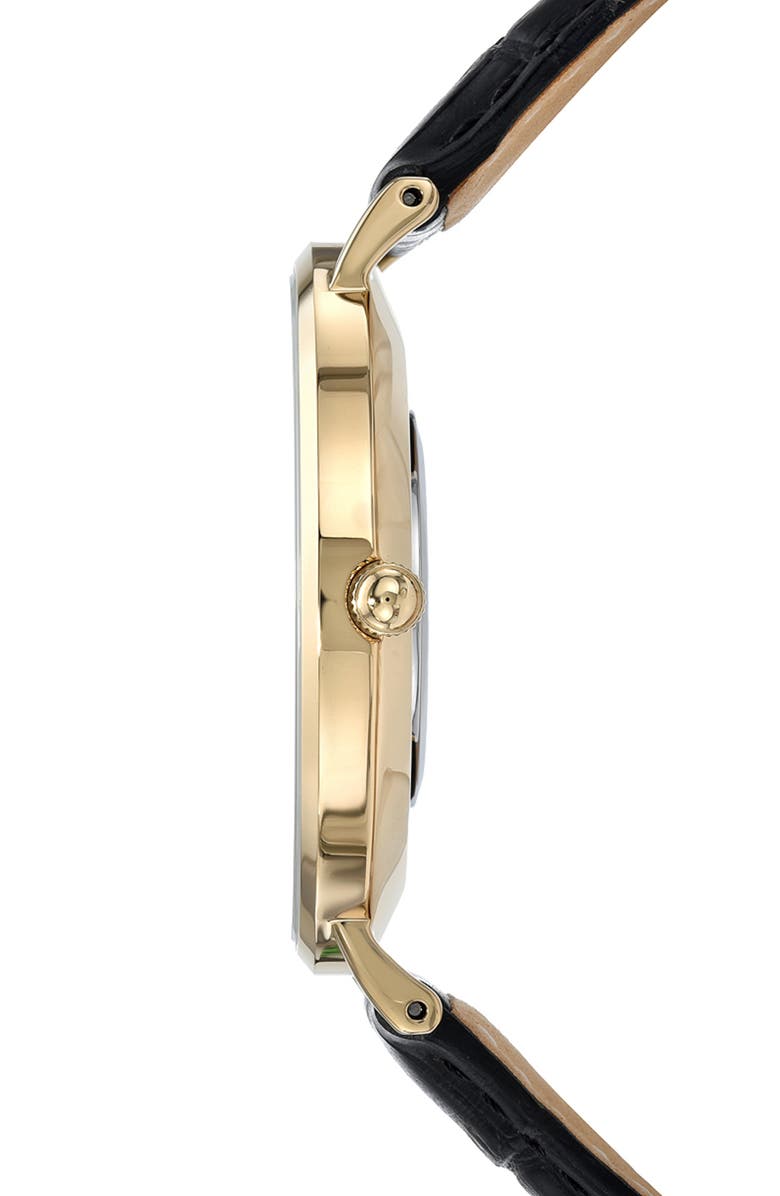 PORSAMO BLEU Henry Croc Embossed Leather Strap Watch, 40mm, Alternate, color, 