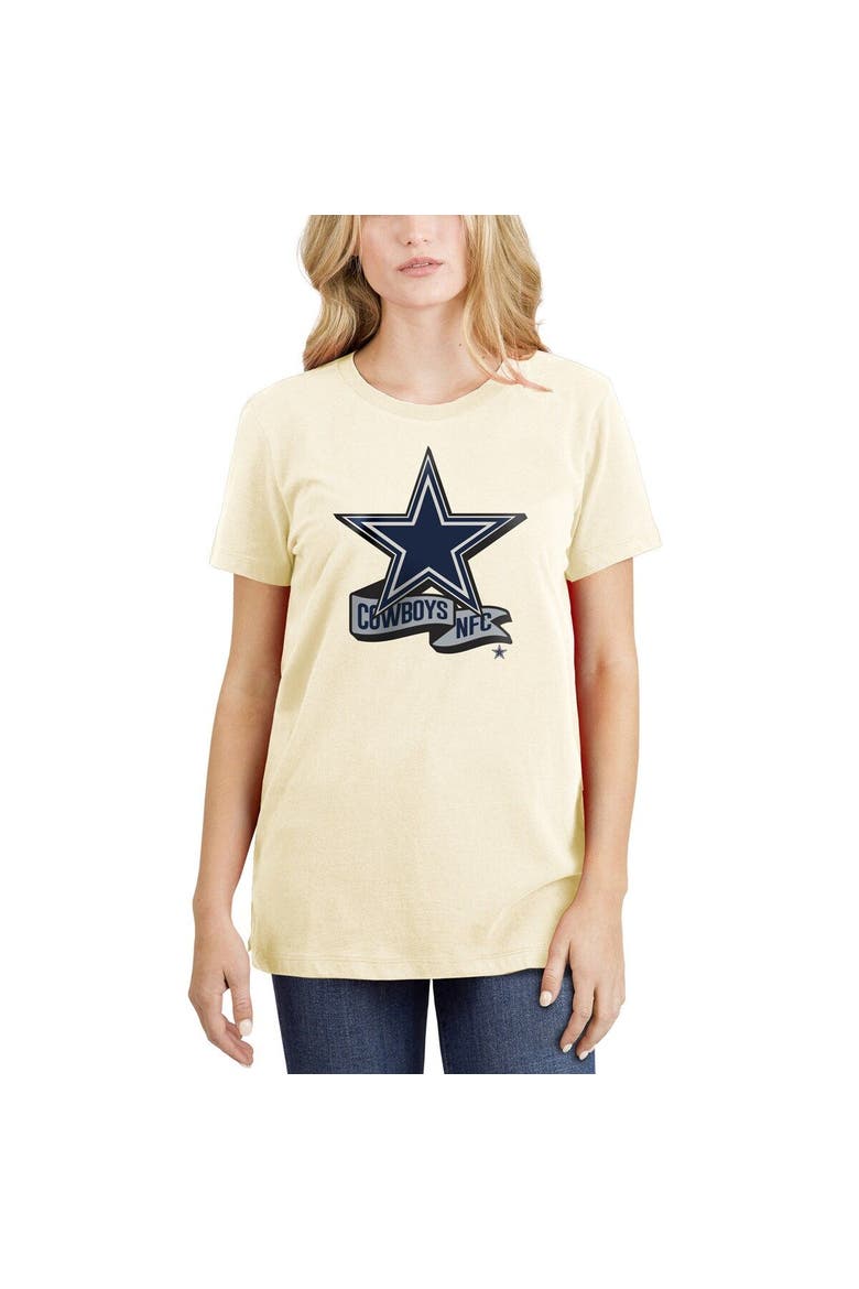 Women's New Era Cream Dallas Cowboys Chrome Sideline T-Shirt, Main, color, Cream