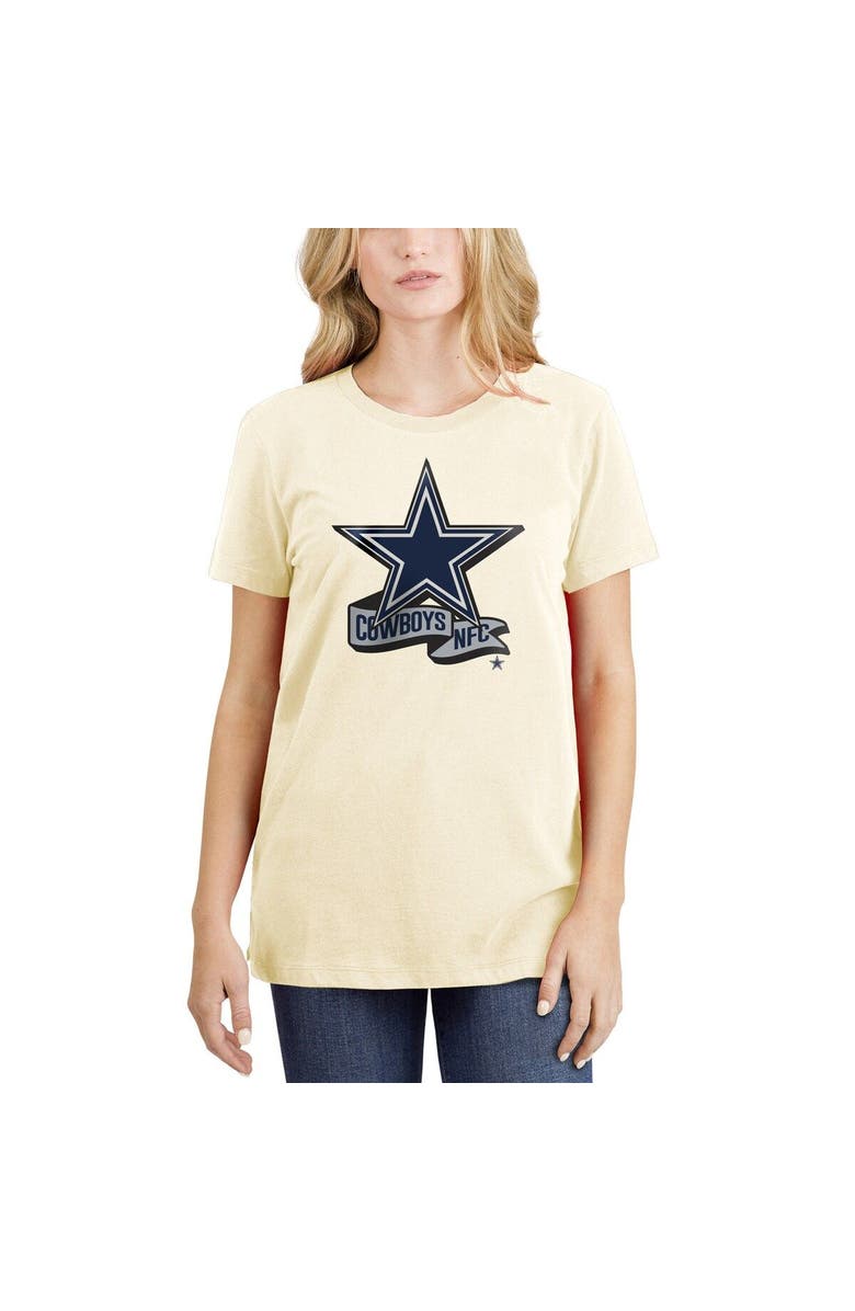 New Era Women's New Era Cream Dallas Cowboys Chrome Sideline T-Shirt, Main, color, Cream