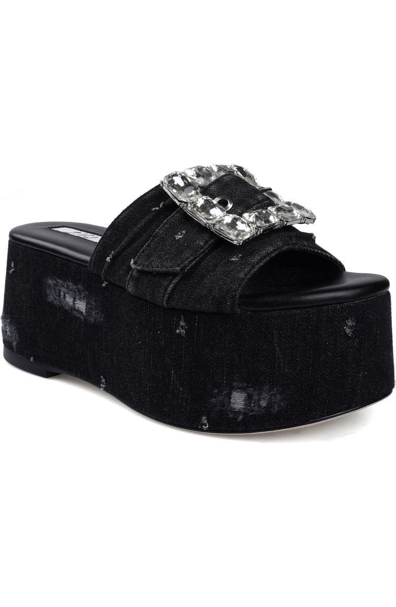 ZIGI Alena Platform Wedge Slide Sandal, Main, color, Black