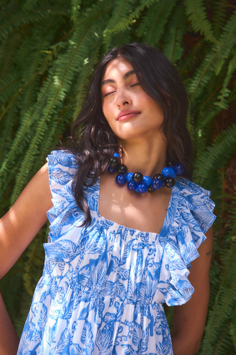 Floss Maxi Dress, Alternate, color, Blue Passionaria