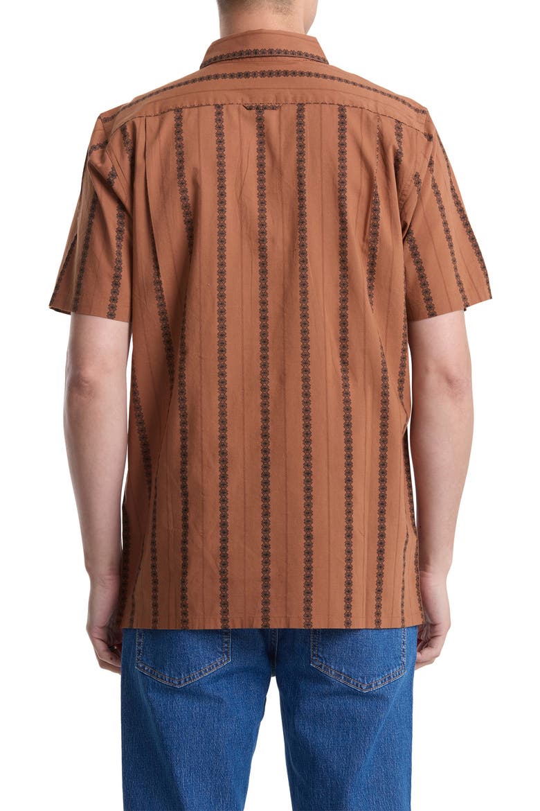 Whitworth Stripe Short Sleeve Button-Up Shirt, Alternate, color, RAWHIDE