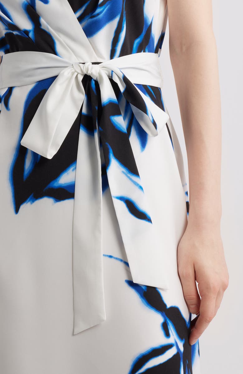 Anne Klein Print Sleeveless Asymmetric Midi Dress, Alternate, color, 