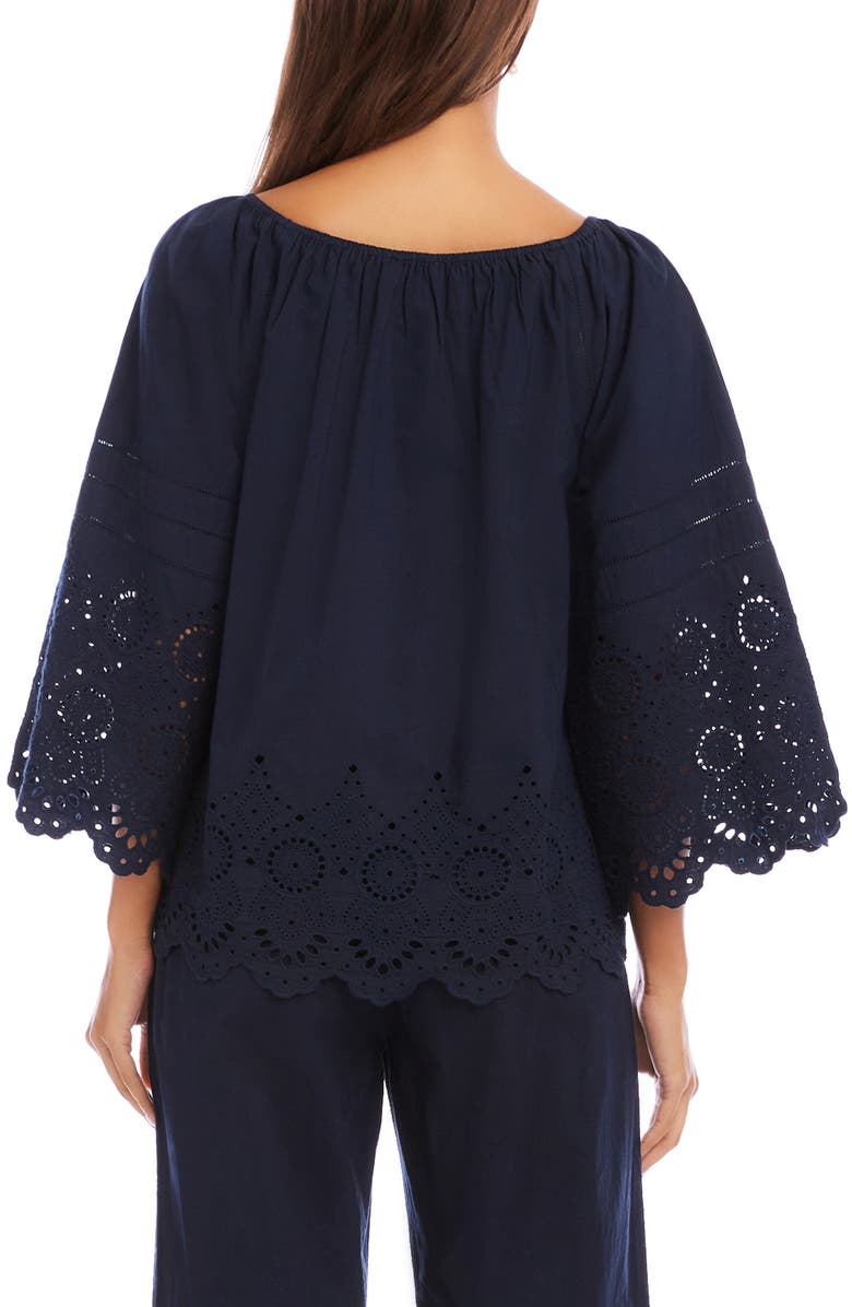 Karen Kane Eyelet Embroidery Peasant Top, Alternate, color, 