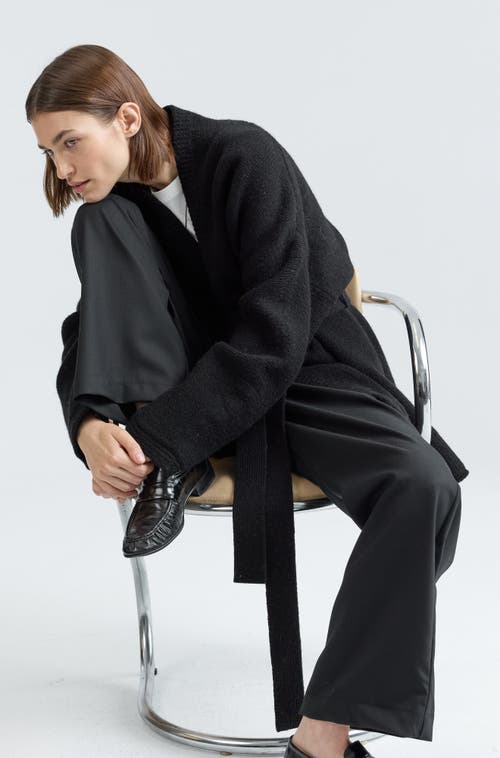 Almina Concept Wrap Cardigan In Black