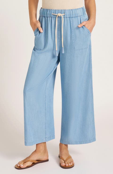 Laura Wide Leg Chambray Pants