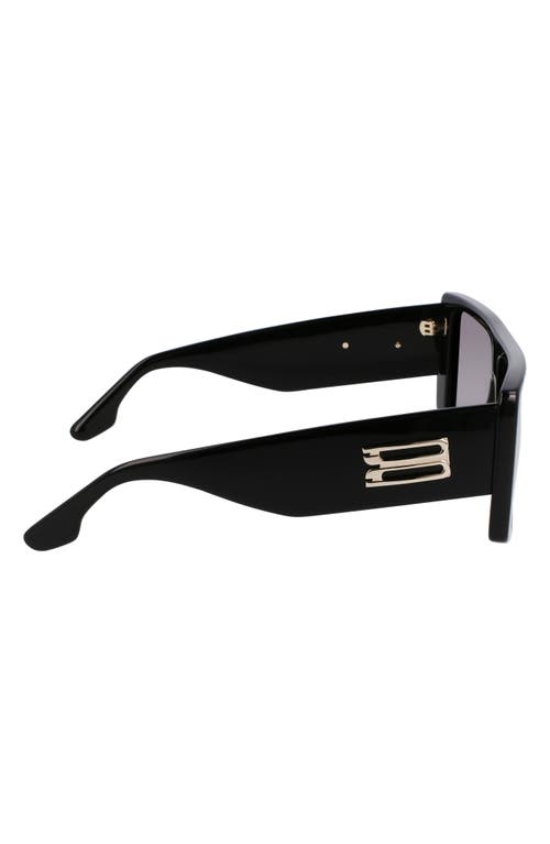 Victoria Beckham Vb Monogram 51mm Rectangular Sunglasses In Black