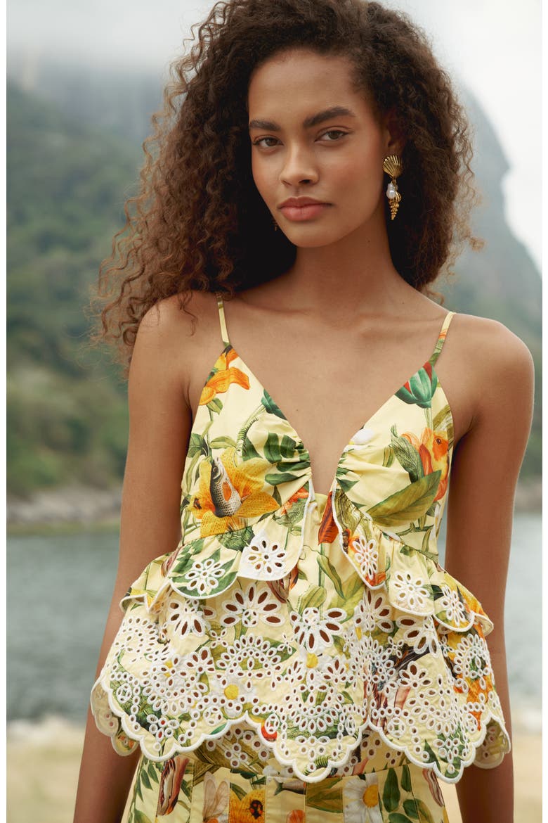 Brasil Collage Eyelet Lace Top, Alternate, color, BRASIL COLLAGE SOFT
