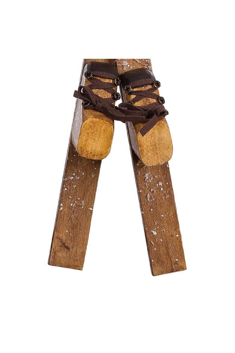 Cross Country Skis Gear Winter Sports Sculptural Wall Decor, Alternate, color, Yellow
