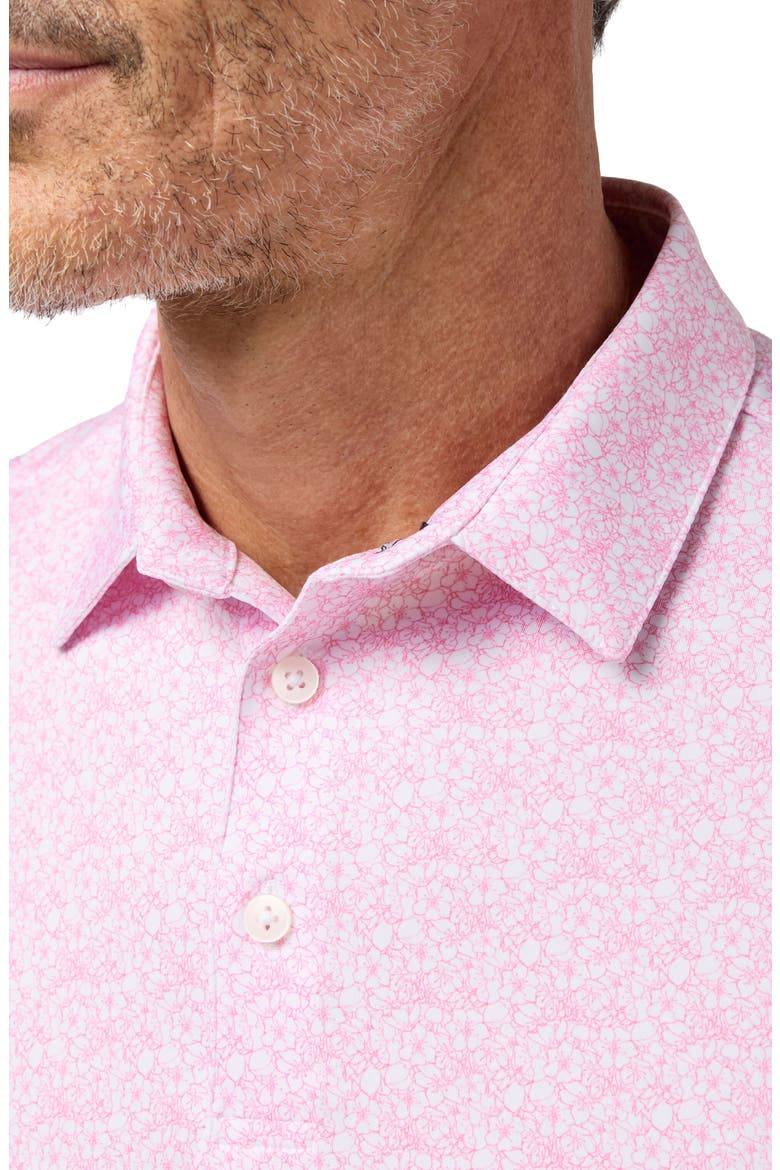 Versa Trim Fit Performance Golf Polo, Alternate, color, PINK AZALEAS OUTLINE