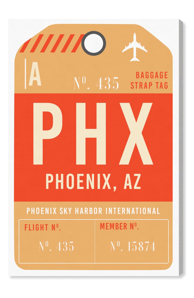 Oliver Gal Phoenix Luggage Tag Wall Art, Main, color, 
