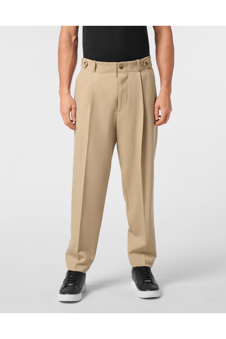 Wool Trousers Chinos Classic Fit Men, Main, color, beige